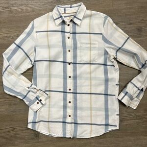 Barbour Women’s Oxer Blue and White Plaid Shirt Size 6